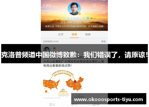 克洛普频道中国微博致歉：我们错误了，请原谅！